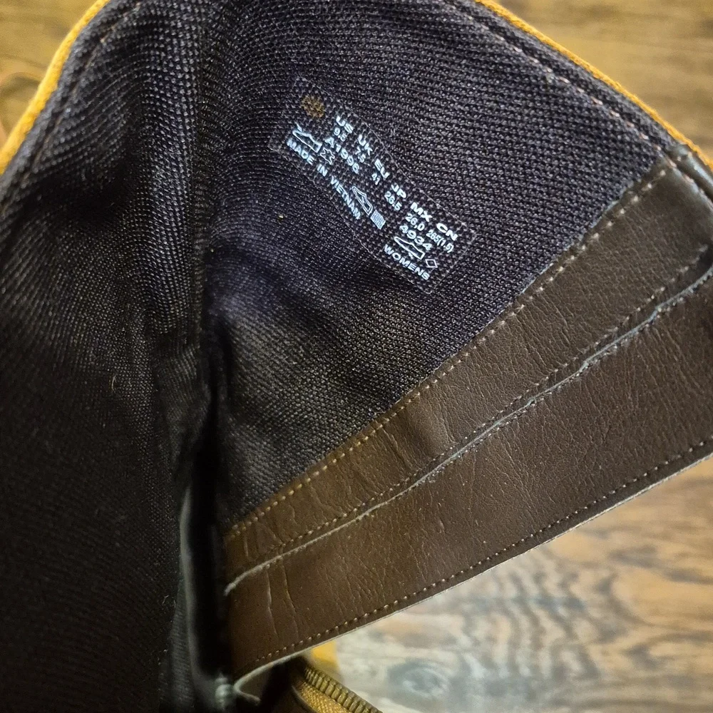 Timberland Women's Mustard Lace-Up Suede Block Heel Boots - Picture 4 of 6